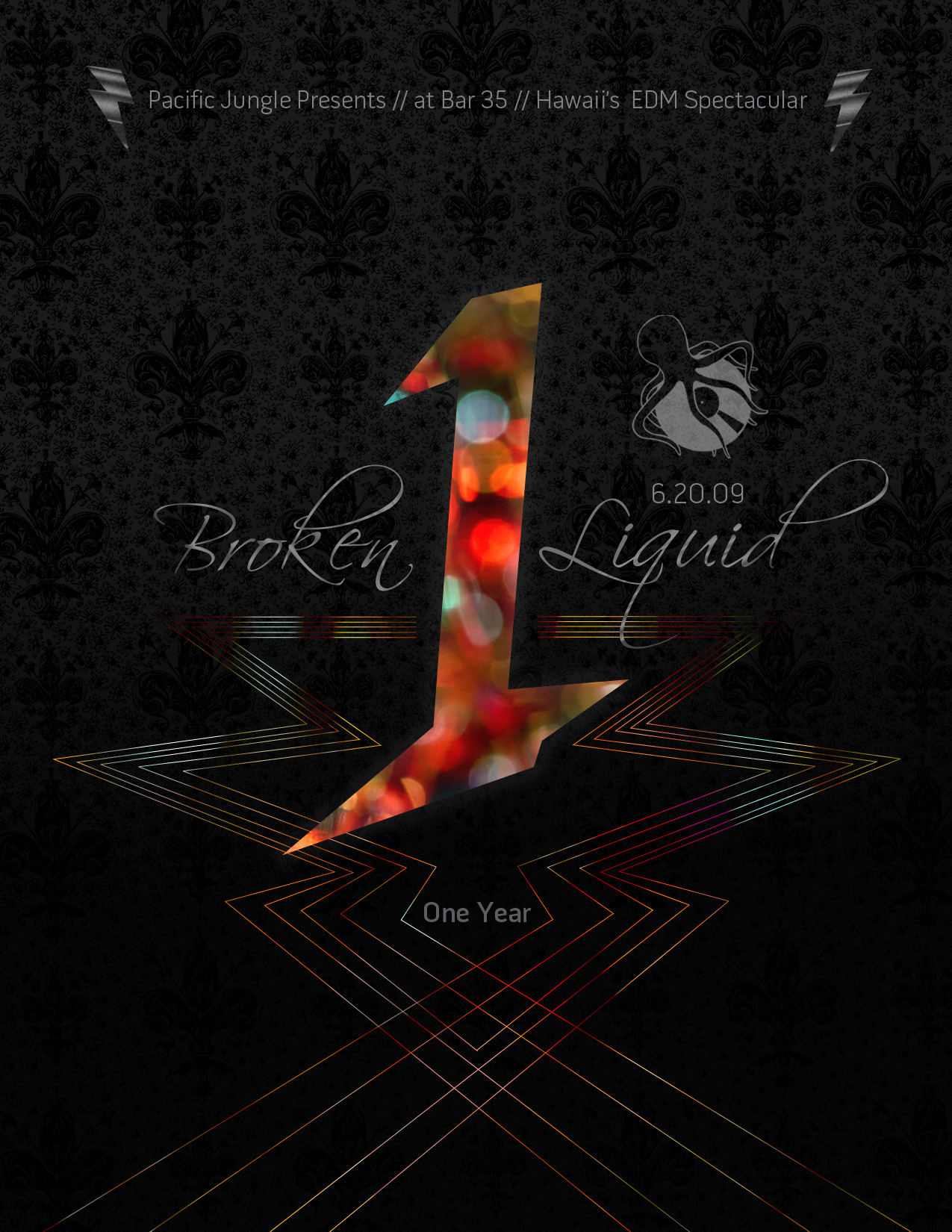 Broken Liquid 1 Year Anniversary Flyer